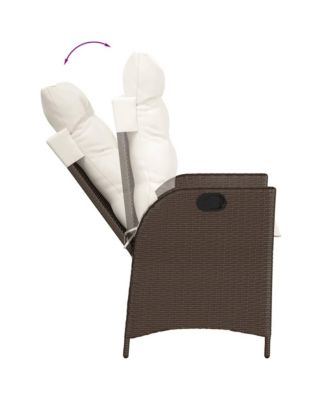 Reclining Garden Chair Set of 2 Brown