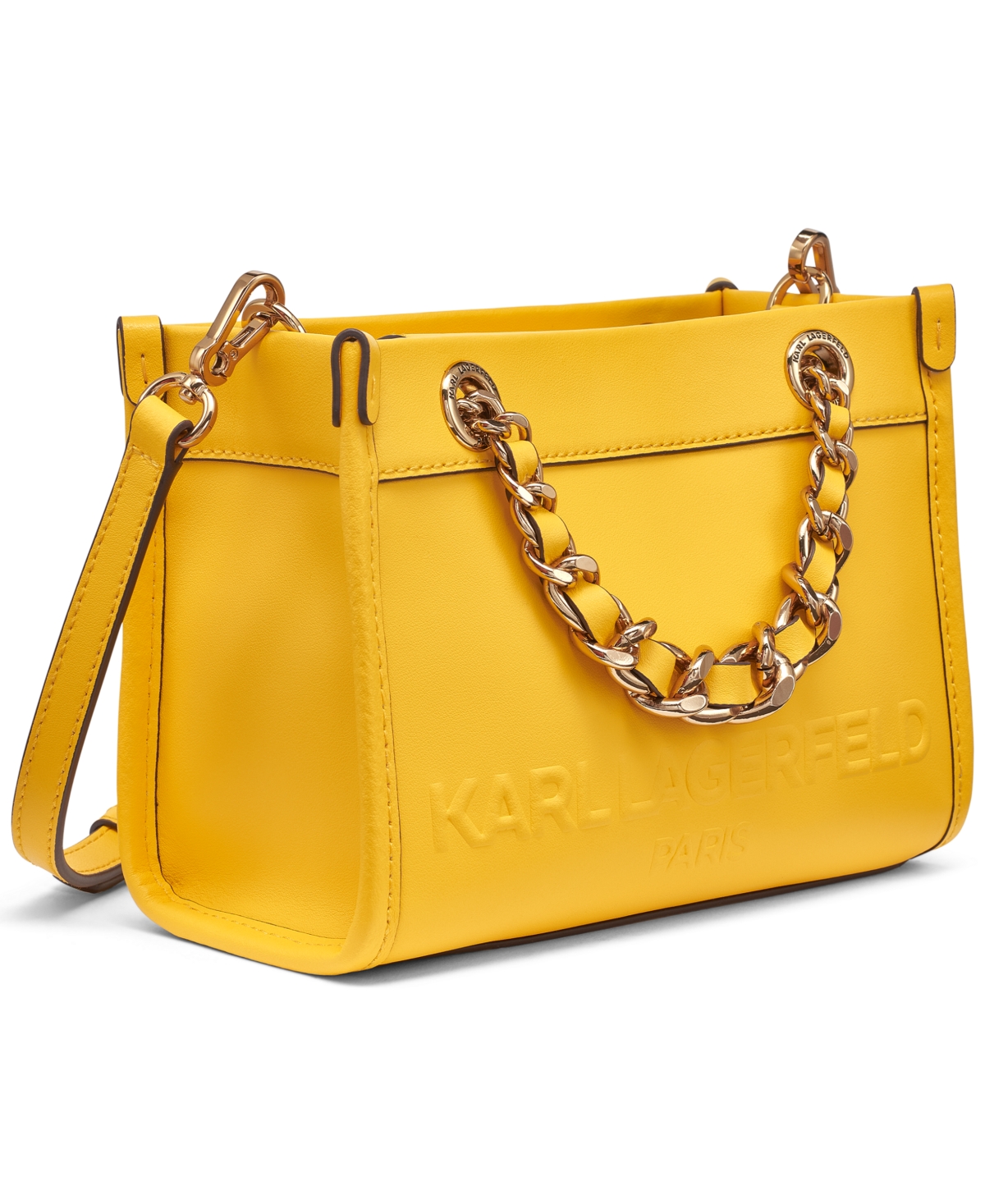 Karl Lagerfeld Savoie Leather Small Crossbody Bag In Sunflower