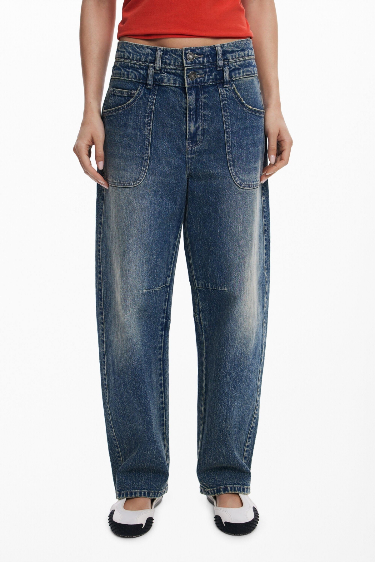 Women's Boyfriend jeans - Medium blue
