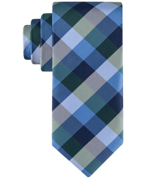 Мужские галстуки Tommy Hilfiger Buffalo Plaid Tartan Tie, цвет: Зелёный
