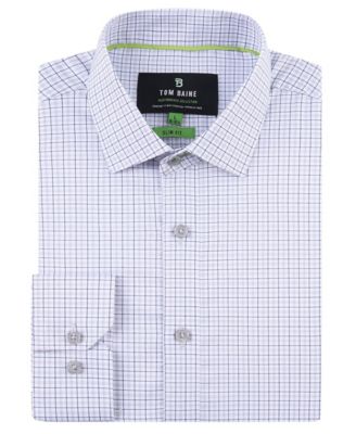 Men's Four Way Stretch Plaid Button Down Dress Shirt
