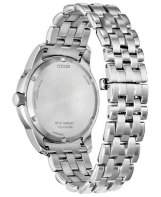Men's Classic Calendrier Silver-Tone Stainless Steel Bracelet Watch 41.8mm