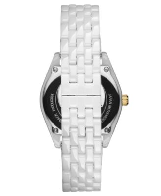Women's Rise Boyfriend White Ceramic Bracelet Watch, 36mm