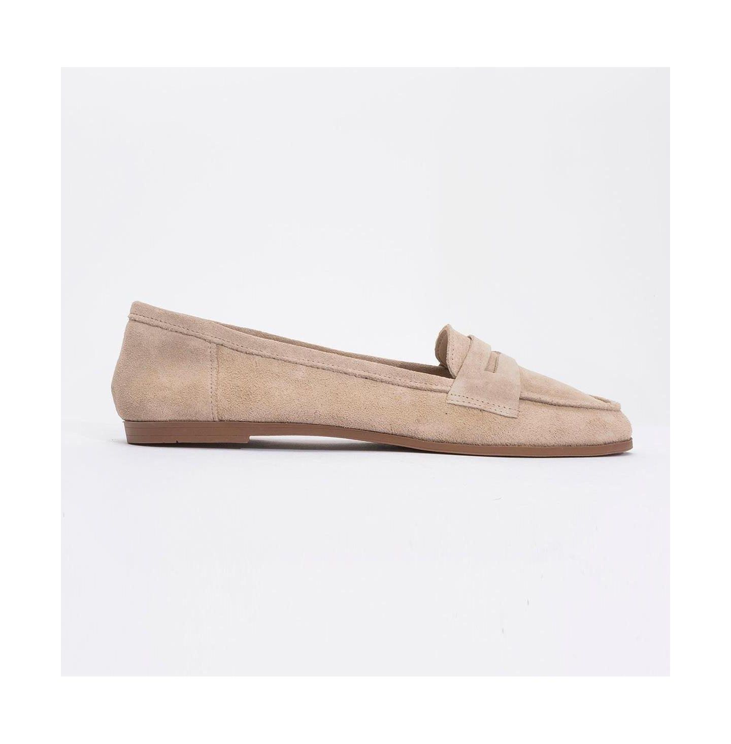 Женские туфли Forever & Always Shoes Dorothy Leather Loafer, цвет: Бежевый замшевый кожаный — фото 2