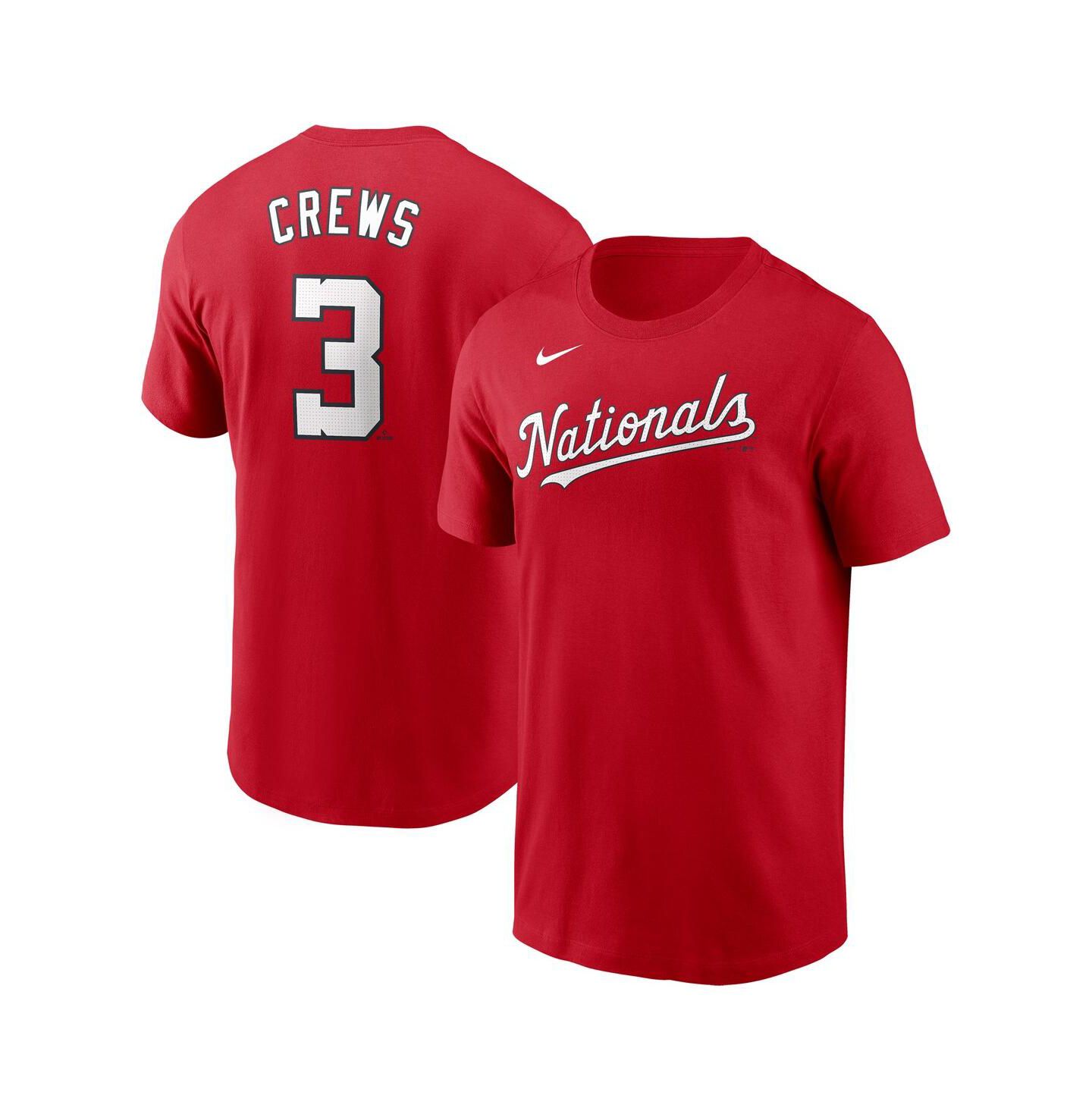 Мужская футболка Nike Dylan Crews Red Washington Nationals Fuse Name & Number — фото 1