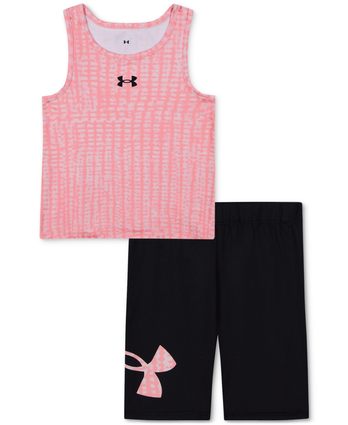 Under Armour Toddler & Little Girls Tank Top & Bike Shorts, 2 Piece Set In Prime Pink