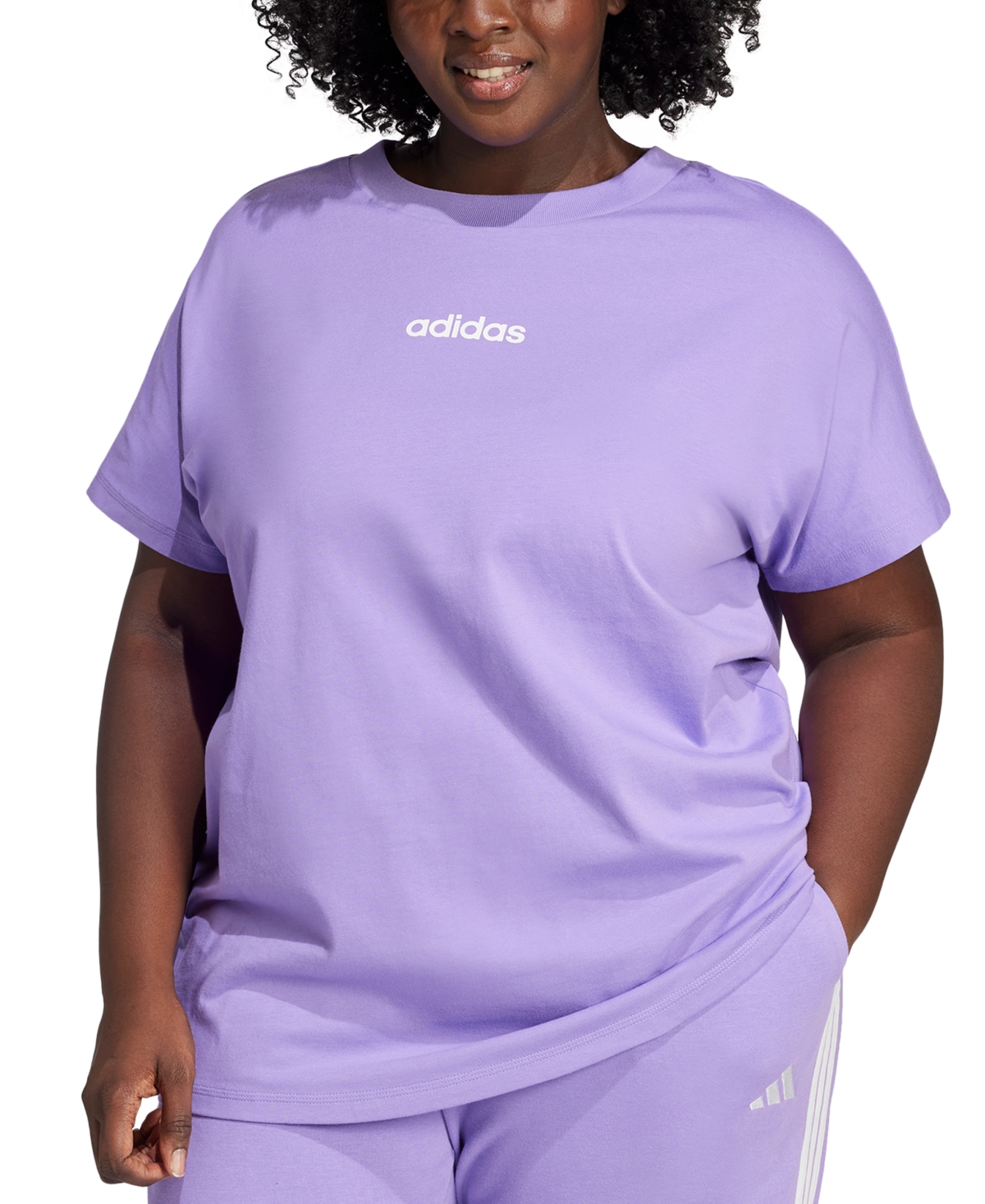 Adidas Originals Plus Size Cotton The Essentials Crewneck T-shirt
