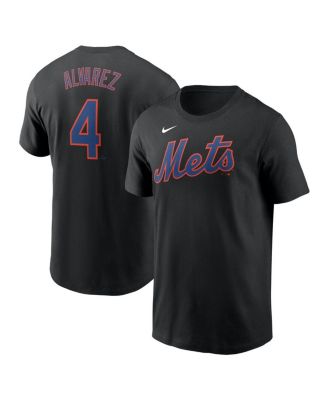 Nike - Men's Francisco Alvarez Black New York Mets Fuse Name Number T-Shirt