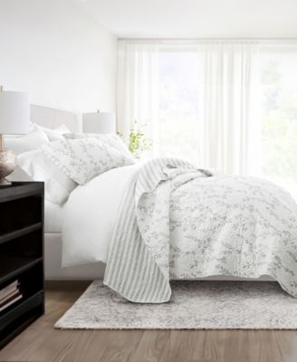 Sprouting Vines Stripe Reversible 2-Pc. Lightweight Quilt Set, Twin/Twin XL