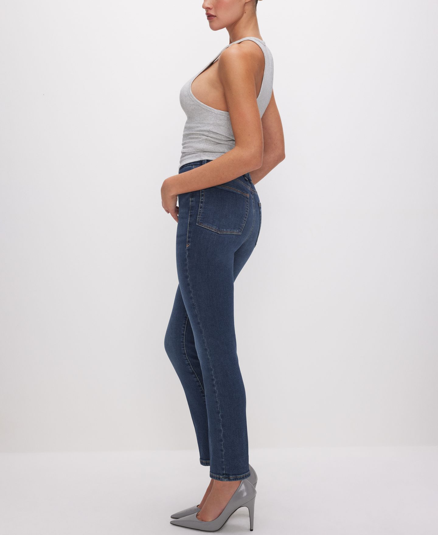 Женские джинсы Good American Good Legs Straight Jeans, Regular & Plus Size, цвет: Синий — фото 3
