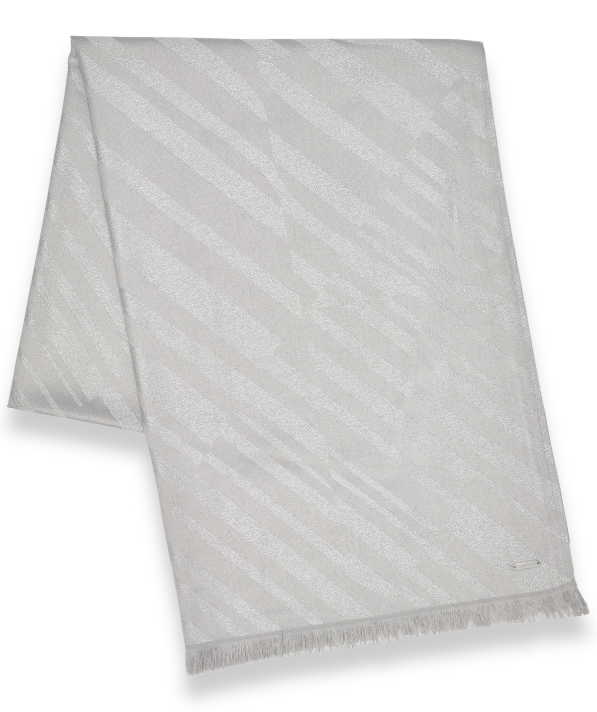 Calvin Klein Bias Geometric Metallic Scarf In Gray