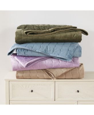 Linery & Co Velvet Dual-Sided Box-Stitched Quilt Set