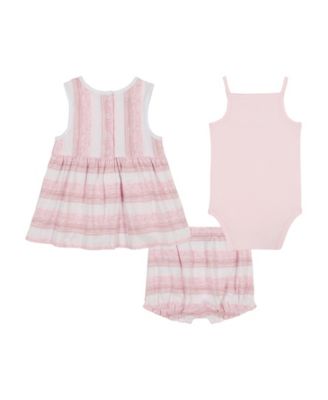 Baby Girls 3-Piece Striped Slub Jersey Tunic Set with Tank Bodysuit Set