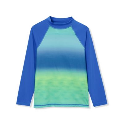 Big Boys Husky Chlorine Resistant Long Sleeve Mock Neck UPF 50 Rash Guard