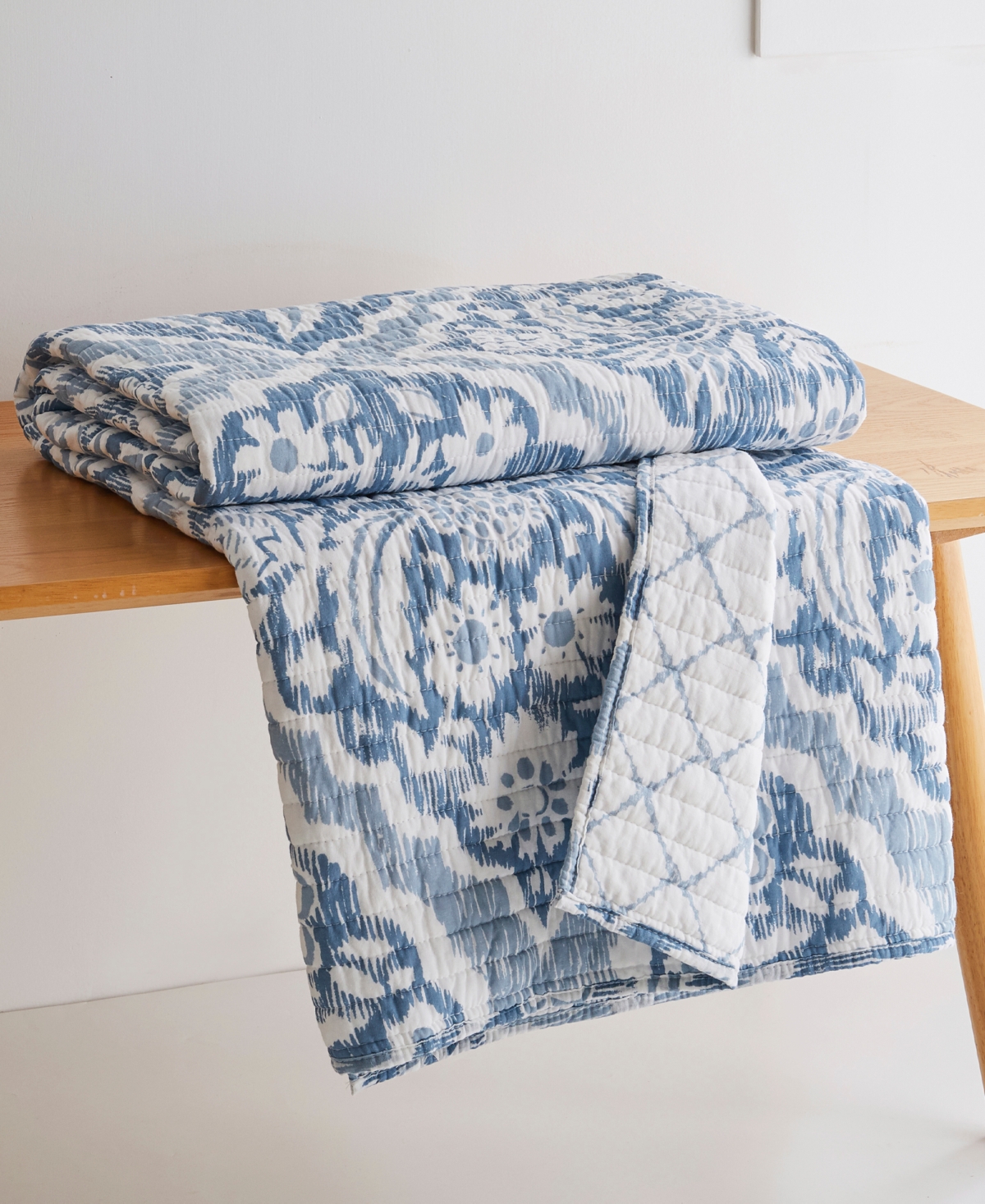 Levtex Becker Reversible Quilted Throw, 50" X 60" In Blue