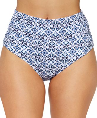 Island Escape - Women's High Waist Printed Bikini Bottoms