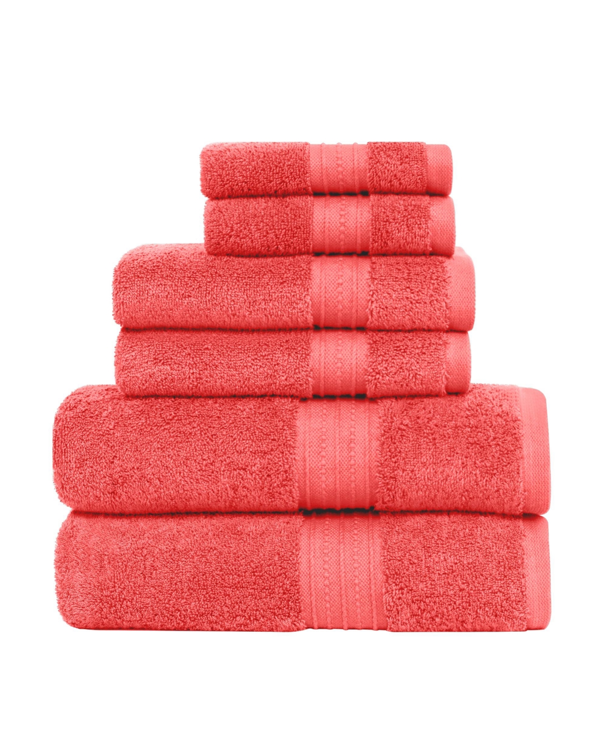 Feather & Stitch, Ny Luna 6-pc. Bath Towel Set In Salmon