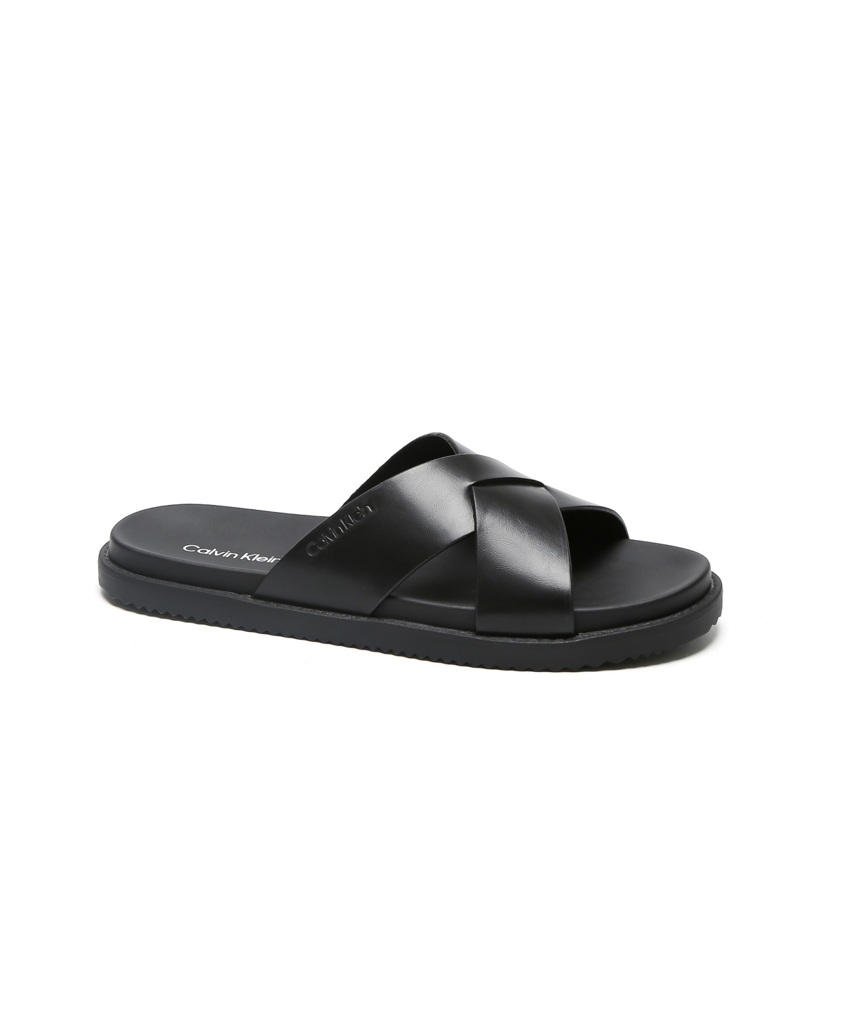 Shop Calvin Klein Men's Lusako Slip-on Casual Sandals In Black