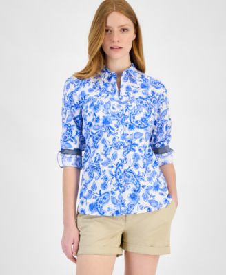 Tommy Hilfiger - Women's Floral Gingham Cotton Shirt