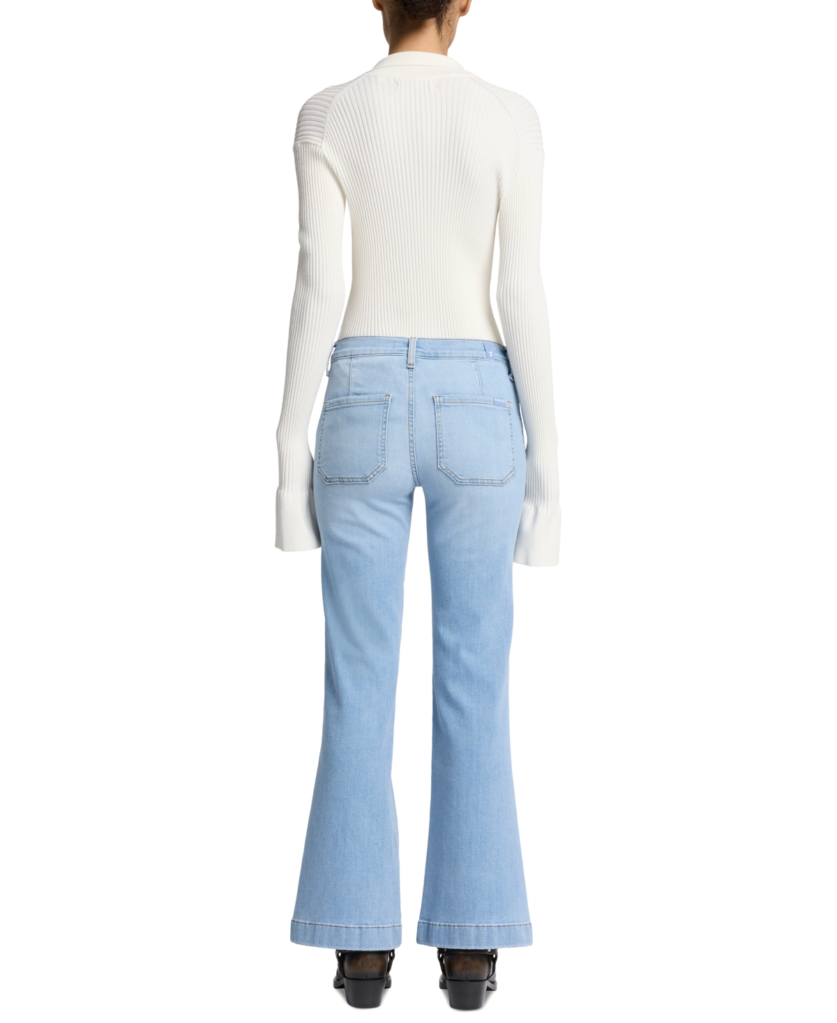 7 FOR ALL MANKIND WOMEN'S DOJO TAILORLESS PATCH-POCKET BOOTCUT JEANS 