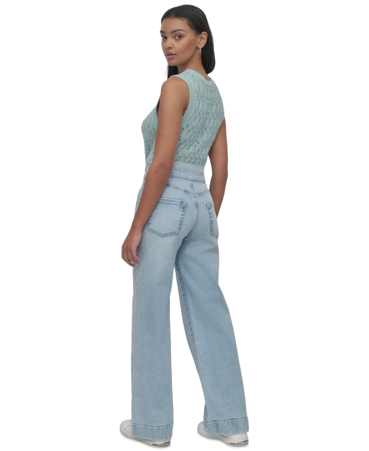 DKNY JEANS WOMEN'S HIGH-RISE TAB-WAIST WIDE-LEG JEANS 