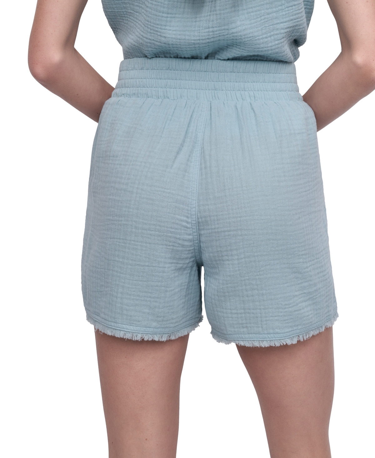 DKNY JEANS WOMEN'S COTTON GAUZE PULL-ON SHORTS 