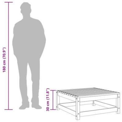 Footstool Natural Pine Solid Pinewood 27.6 x 27.6 in Modular