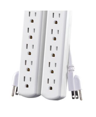 Twin Pack Power Strip with Surge Protection and Multiple Outlets