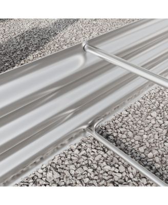 Raised Garden Bed Outdoor, Oval Large Metal Raised Planter Bed for for Plants, Vegetables, and Flowers - Silver 88.99"x 44.68" x 11.42'