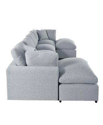 Modern Large U-Shape Sectional Sofa, 2 Large Chaise with Removable Ottomans for Living Room