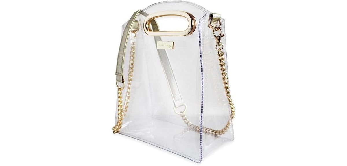Clear Stadium Crossbody Bag Women Fashion Clear Purse or Handbag Trendy Look for Ladies at Work, Travel, and Game Day - Clear