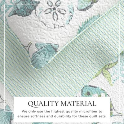 Linery & Co Coastal Microfiber Quilt Set With Shams