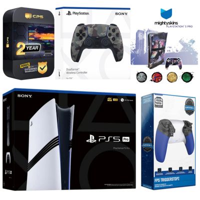 PlayStation 5 Pro with Extra Volcanic Red Controller, Trigger Stop Kit and MightySkins Decal Voucher Plus 2 Year CPS Extended Warranty
