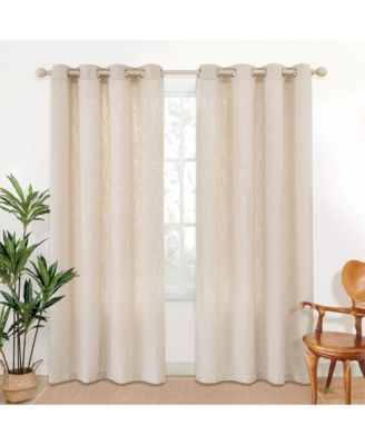 Linen Blend Privacy and Light Filtering Texture Grommet Pair(2 Panels)