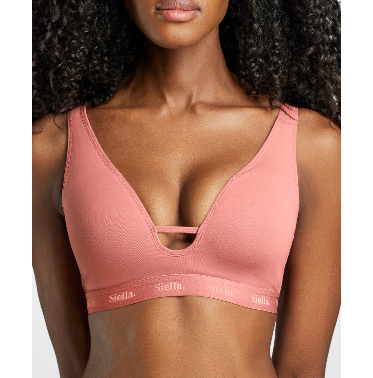 Women's Organic Cotton Plunge Foam Bra - Beach beige