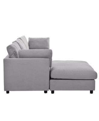 Upholstery Convertible Sectional Sofa, L Shaped Couch with Reversible Chaise