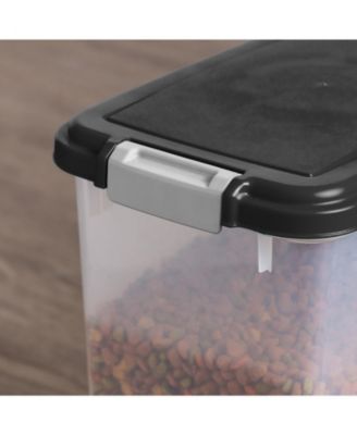 USA 30Lbs Airtight Dog Food Storage Container with 2-Cup Scoop and Slow Feeder Bowl Combo, Black