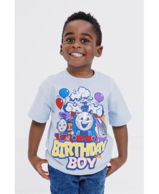 Toddler Boys Birthday Metallic Print T-Shirt
