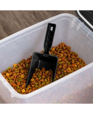 USA 30Lbs Airtight Dog Food Storage Container with 2-Cup Scoop and Slow Feeder Bowl Combo, Black