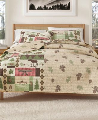 Wildlife Patchwork Microfiber Quilt Set With Shams