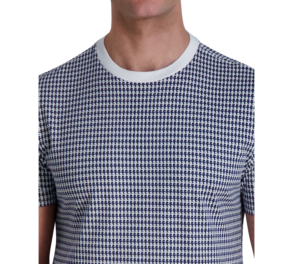 Karl Lagerfeld Men's Houndstooth T-shirt In Navy