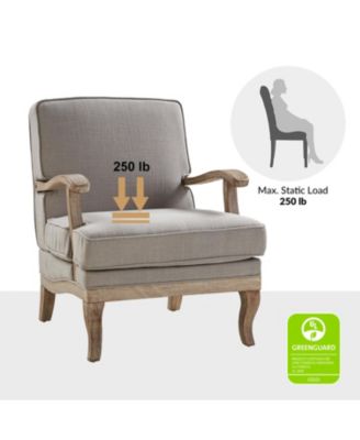 Rinaldo Wooden Upholstered Armchair with Wooden Legs