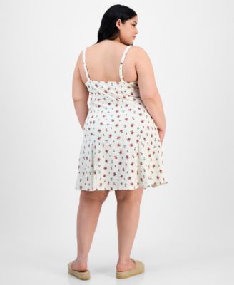 Trendy Plus Size Floral Pucker Fit & Flare Dress