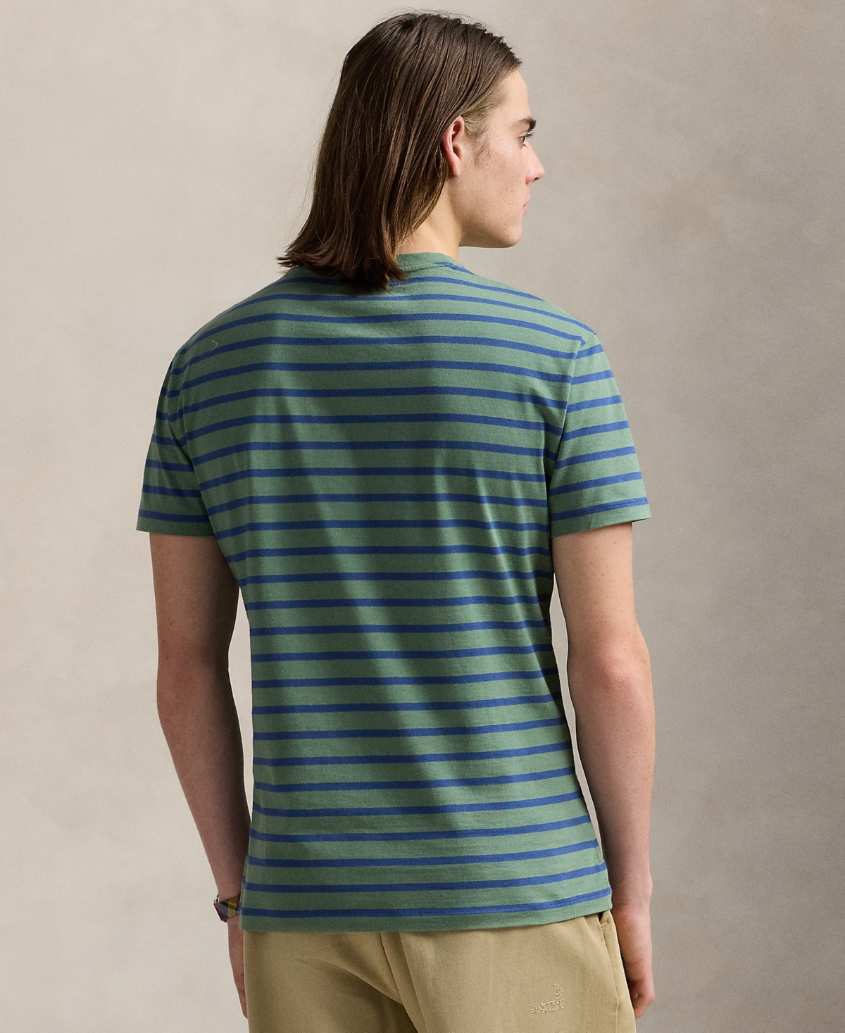 Polo Ralph Lauren Classic Fit Stripe Cotton T-shirt In Green
