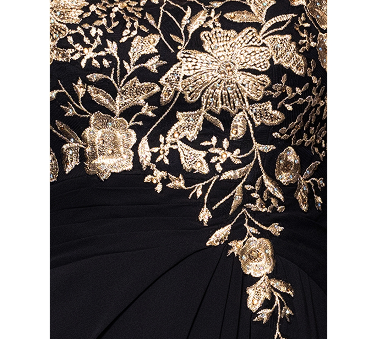 BETSY & ADAM WOMEN'S EMBROIDERED CAPE-SLEEVE GOWN