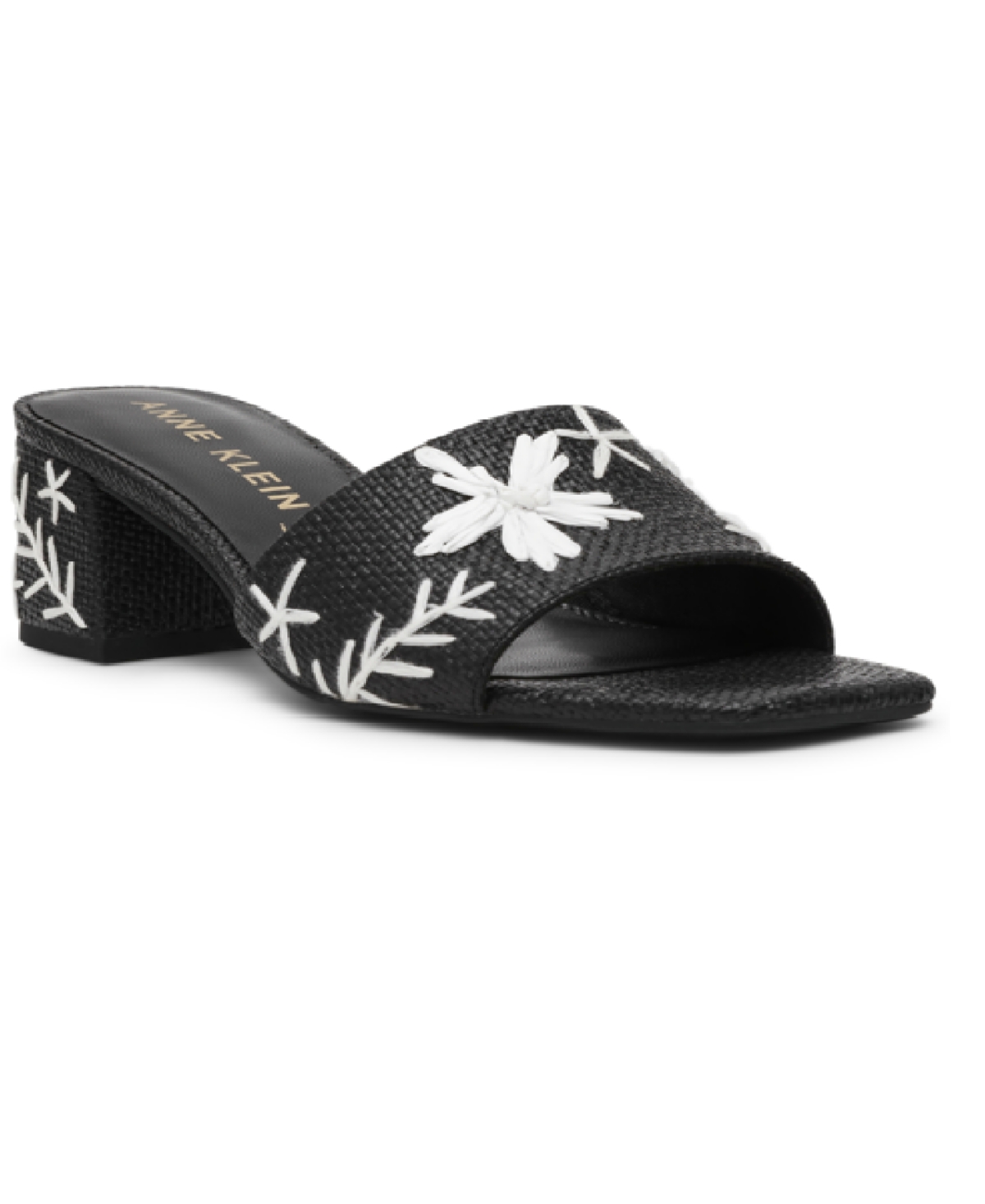 Women's Dolls Embroidered Raffia Block Heel Sandals - Black Multi