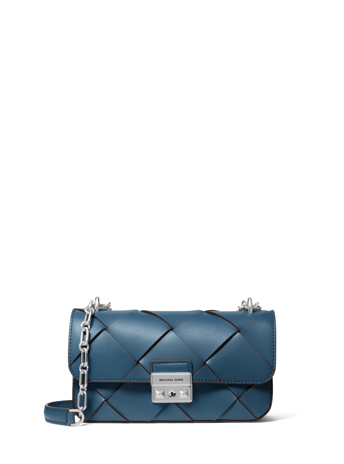 Michael Kors Michael  Tribeca Small Convertible Chain Shoulder Bag In Dark Chambray