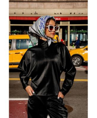 Double Sided Wool Silk Scarf In After Sunset