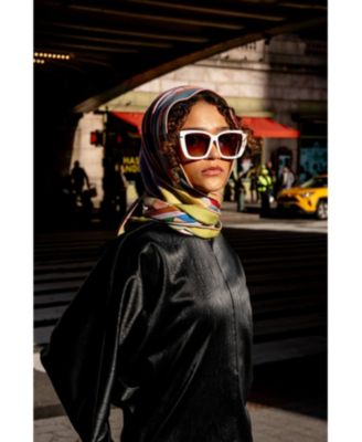 Double Sided Wool Silk Triangle Scarf Of Color Recombination