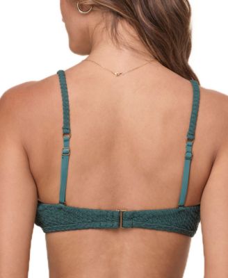 Women's The Valencia Convertible-Strap Textured Weave Bikini Top